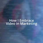 How I Embrace Video in Marketing