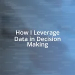 How I Leverage Data in Decision Making