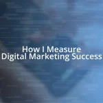 How I Measure Digital Marketing Success