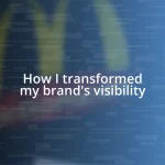 How I transformed my brand’s visibility