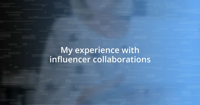 My experience with influencer collaborations