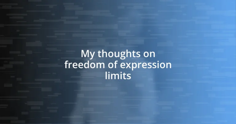 My thoughts on freedom of expression limits