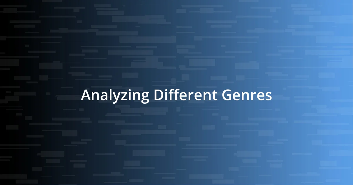 Analyzing Different Genres